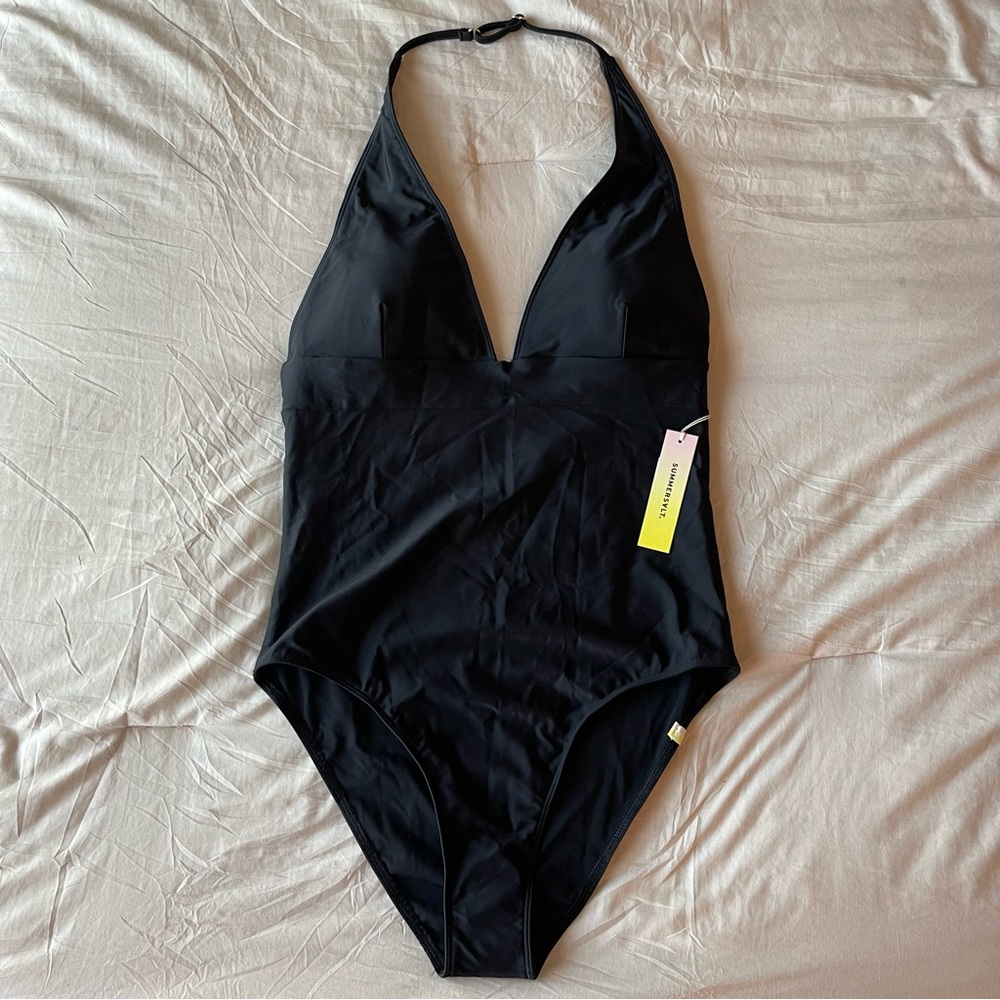 summersalt Black Halter One-Piece Swimsuit